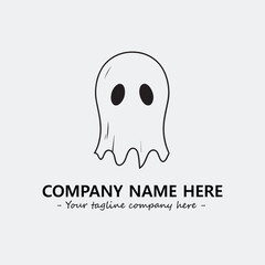 Obraz premium Ghost face icon illustration black and white vector image