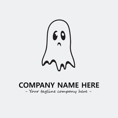 Ghost face icon illustration black and white vector image