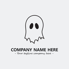 Ghost face icon illustration black and white vector image