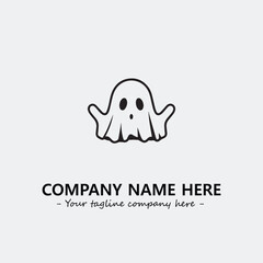 Ghost face icon illustration black and white vector image