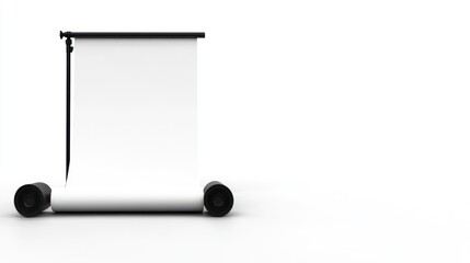 Blank white roll-up banner