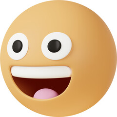 three quarter view of grinning face