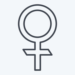 Fototapeta premium Icon Venus Astrology. related to Astrology symbol. line style. design editable