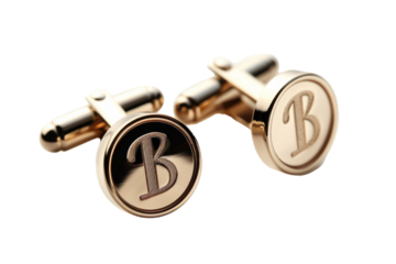 Engraved Initials Accessory Isolated On White Background.