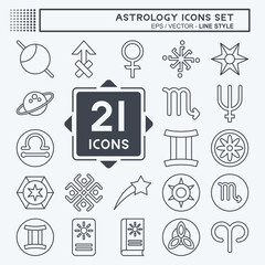 Icon Set Astrology. related to Education symbol. line style. design editable