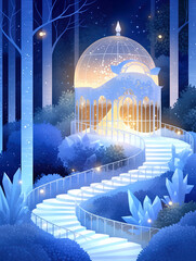 blue dreamy crystal palace