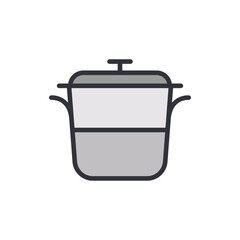 Obraz premium Cooking pot colored icons, minimalist vector illustration ,simple transparent graphic element .Isolated on white background