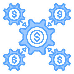 Fototapeta premium Business Merger Blue Icon