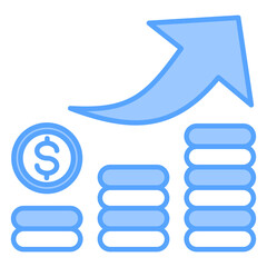 Business Growth Blue Icon