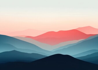 Obraz premium Mountain range at sunrise/sunset