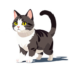 Cute cat sitting vector graphic and illustration