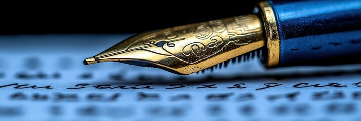 Elaborate fountain pen crafting thoughtful letters