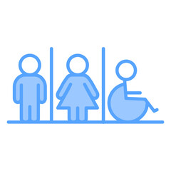 Public Restroom Blue Icon