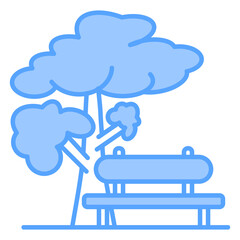 Public Garden Blue Icon