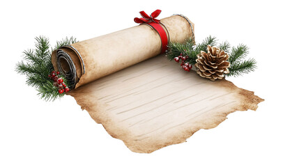 Santa�s List for Christmas Tradition - Isolated on White Background