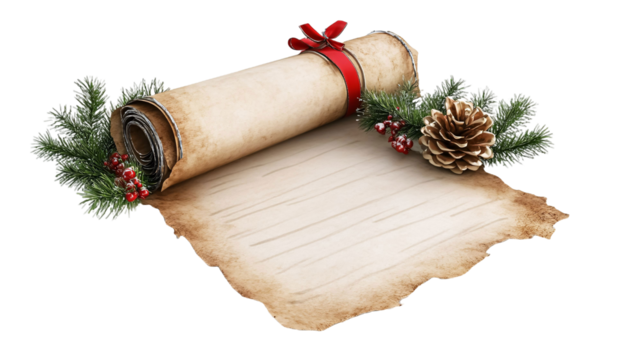 Santa�s List for Christmas Tradition - Isolated on White Background