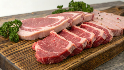 Fototapeta premium wooden board perfect meat poster design for culinary art