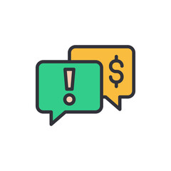 Bribery alert colored icons, minimalist vector illustration ,simple transparent graphic element .Isolated on white background