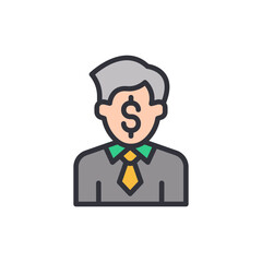 Corruptor colored icons, minimalist vector illustration ,simple transparent graphic element .Isolated on white background