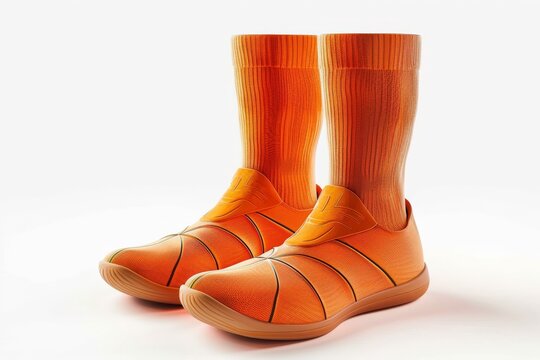 Stay Dry on the Court: Moisture-Wicking Basketball Socks Isolated On White Background. - Powered by Adobe