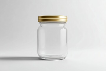 Product jar mockup on plain background, text zone in the middle of the jar