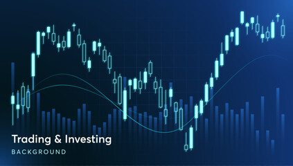 Glowing stock market concept background design