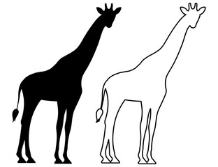 Stylized and Artistic Giraffe Silhouettes Ideal for Innovative and Creative Design Projects