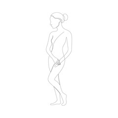 Continuous One Line Drawing of Elegant Woman Figure  Minimalist Female Body Art Illustration  Fashion Model Outline Sketch