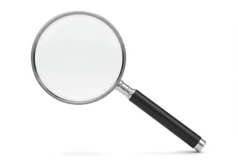 Magnifying glass with black handle on a white background