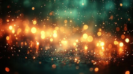 Fototapeta premium Glimmering lights dance over dark reflections