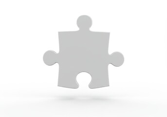 Isolated puzzle piece on a white background representing problem solving and teamwork