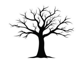vector tree silhouette isolated on white