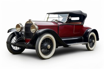 Timeless Beauty: Vintage Roadster Isolated On White Background.