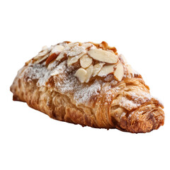 Delicious Almond Croissant Pastry Sprinkled with Powdered Sugar A Perfect Baked Treat