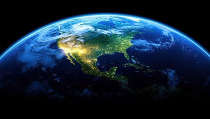 Earth's North America, Night View