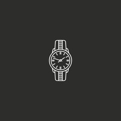 Hand watch icon flat vector design