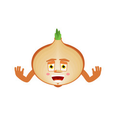 Onion Funny. Bulb Onion Emoji happy