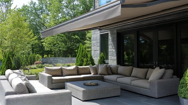 Luxury Outdoor Patio Furniture with Retractable Awning