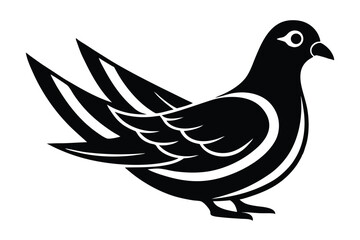  silhouette illustration of pigeon vector