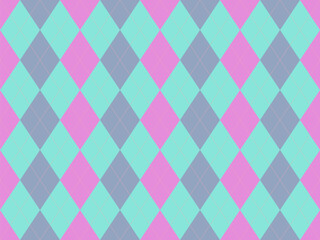Pretty pastel Argyle pattern.  Perfect for backgrounds, textiles, websites, or packaging design. This cheerful, repeating diamond design evokes feelings of happiness and playfulness.