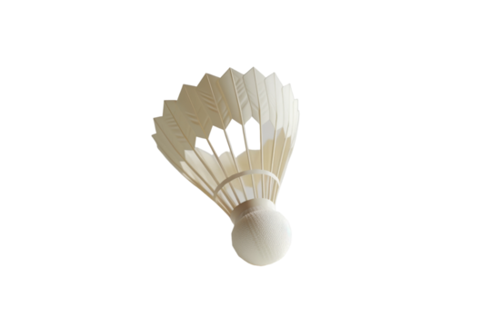 Futuristic Badminton Shuttlecock Design Isolated On White Background.