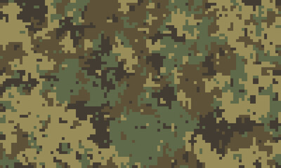 Abstract digital camouflage pattern.  Perfect for backgrounds, textiles, or militarythemed designs.  Earthy tones blend seamlessly for a versatile, textured look.