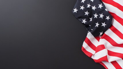 Obraz premium American Flag on Dark Background American flag USA patriotism stars and stripes red white and blue