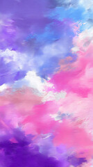 Vibrant Abstract Painting with Purple Pink and Blue Watercolor Textures in a Dreamy Ethereal Style for Modern Wall Art and Decor Prints