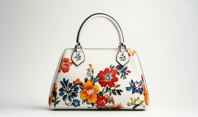 Floral embroidered handbag with vibrant colors and elegant design