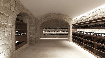 Stone wine cellar, elegant interior