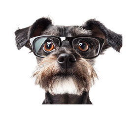 Schnauzer for Dog Breed and Pet Art - Isolated on White Background
