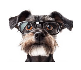 Schnauzer for Dog Breed and Pet Art - Isolated on White Background