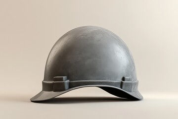 Fototapeta premium Gray safety helmet positioned against a neutral backdrop.