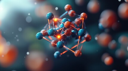 Abstract 3D Molecular Structure,  Crystal Lattice,  Science Background